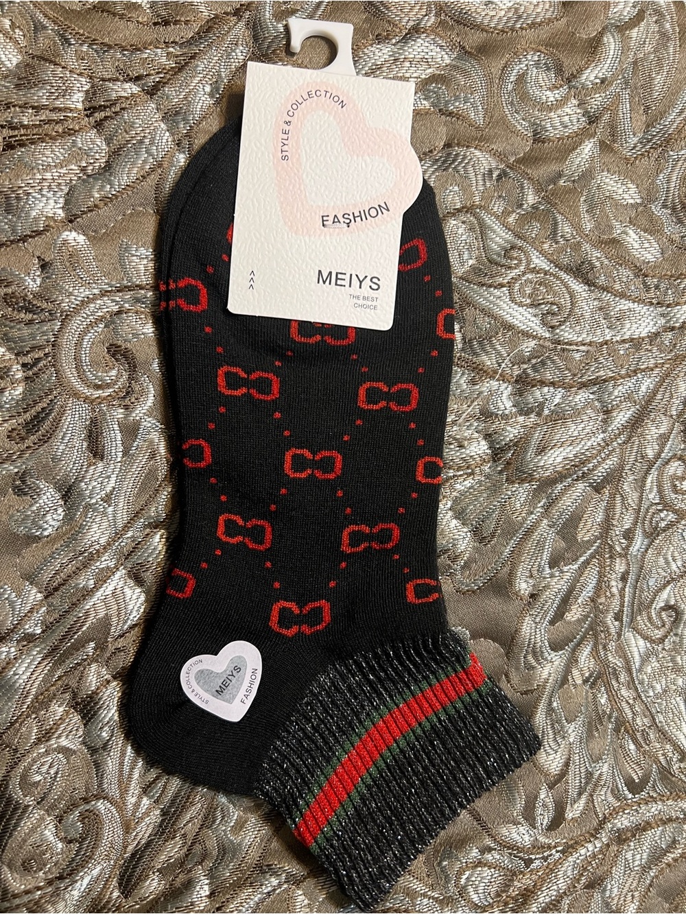 Fashion Patterned Women Ankle Socks - Yellow, Black, Gray (3-Pack) NWT - Picture 5 of 6